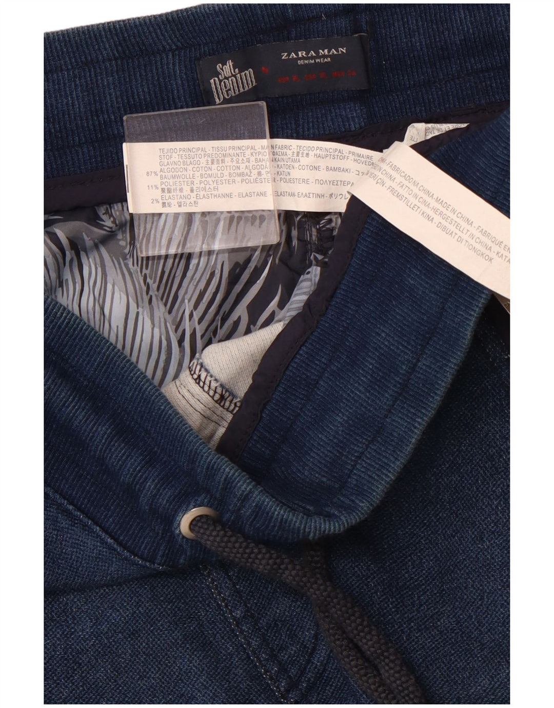 ZARA Joggers til mænd Cropped Trousers XL Blå Bomuld