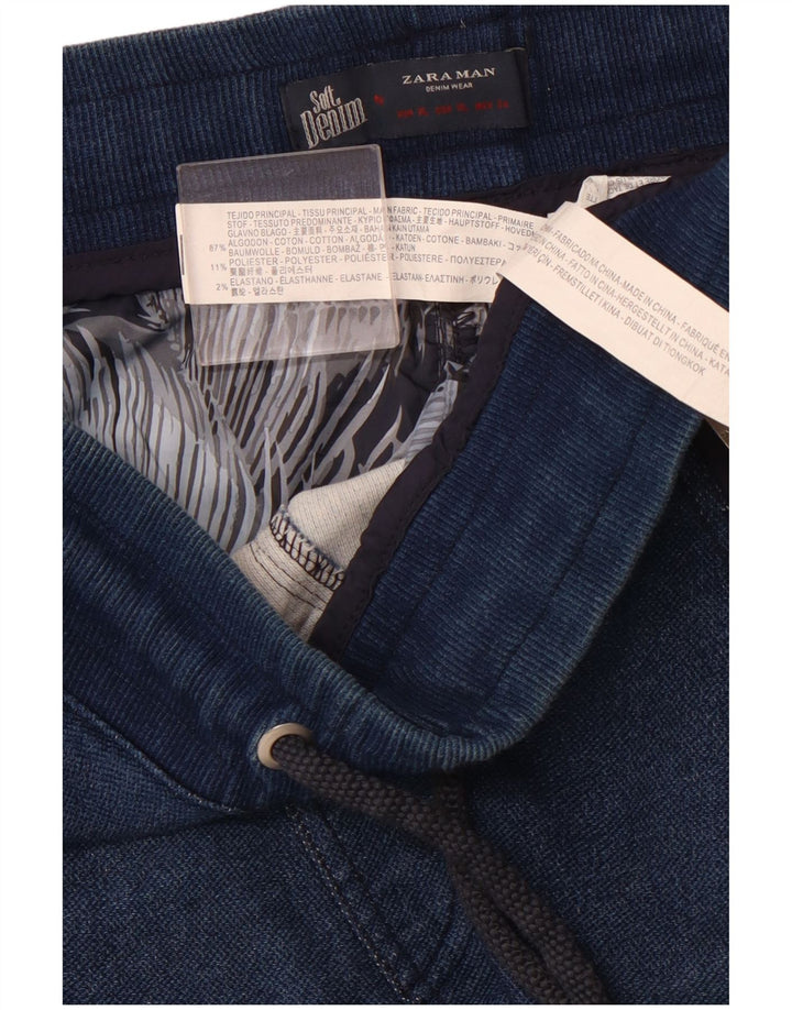 ZARA Joggers til mænd Cropped Trousers XL Blå Bomuld