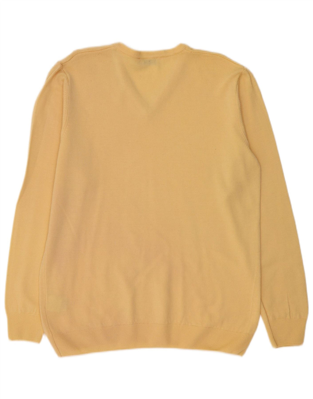 PETER HAHN Dame V-hals sweater UK 16 Stor Gul Ny Uld