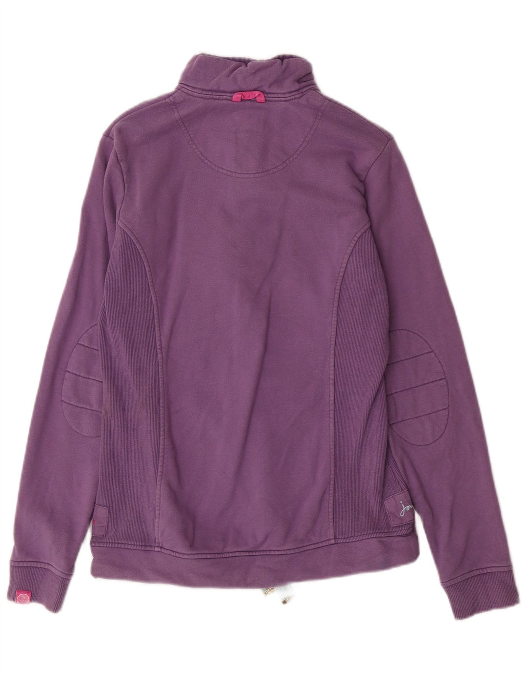 Joules Dame Button Neck Sweatshirt Jumper UK 8 Small Purple Bomuld