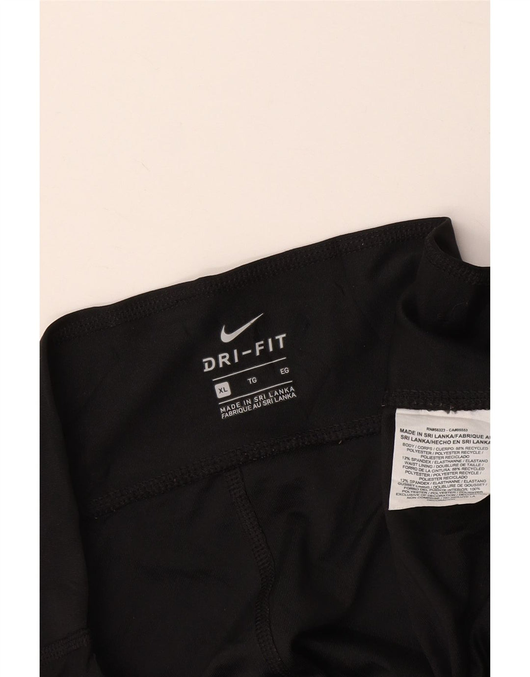 NIKE Dame Dri Fit Grafiske Capri Leggings UK 18 XL Sort Polyester