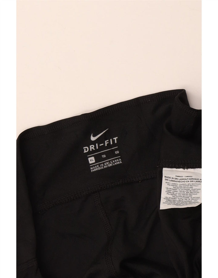 NIKE Dame Dri Fit Grafiske Capri Leggings UK 18 XL Sort Polyester