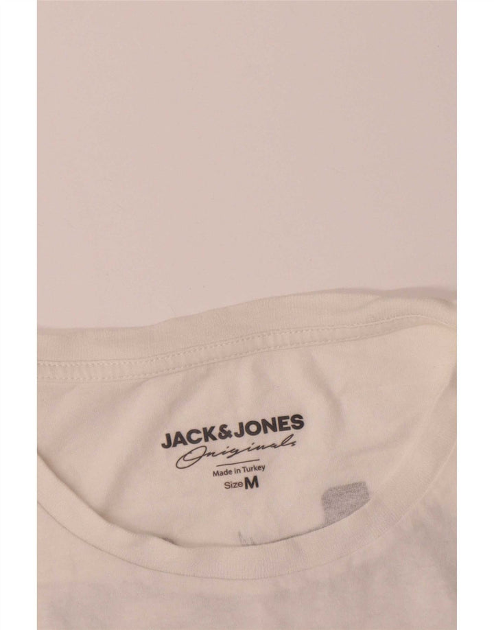 Jack & Jones Herre grafisk T-shirt Top Medium Hvid Bomuld