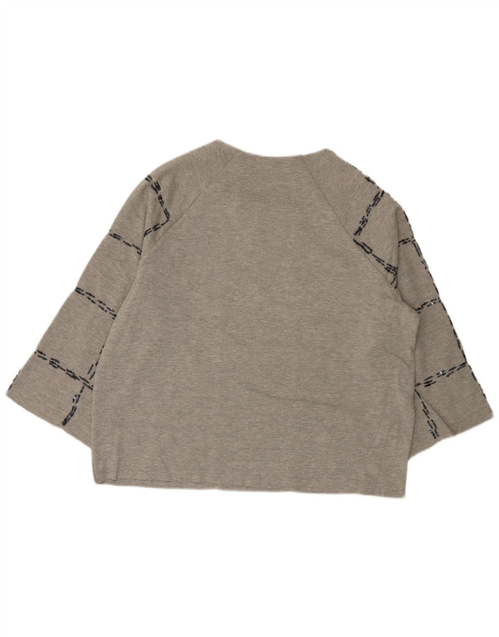 Zara Dame Oversized Top 3/4 ærme UK 14 Medium Grey Check