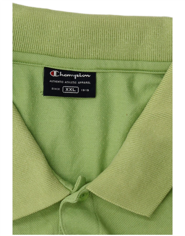 CHAMPION Mens Polo Shirt 2XL Green Cotton