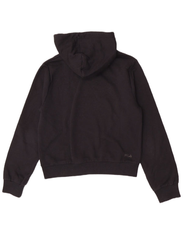 Fila Womens Graphic Regular Fit Hoodie Jumper UK 10 Small Black Bomuld