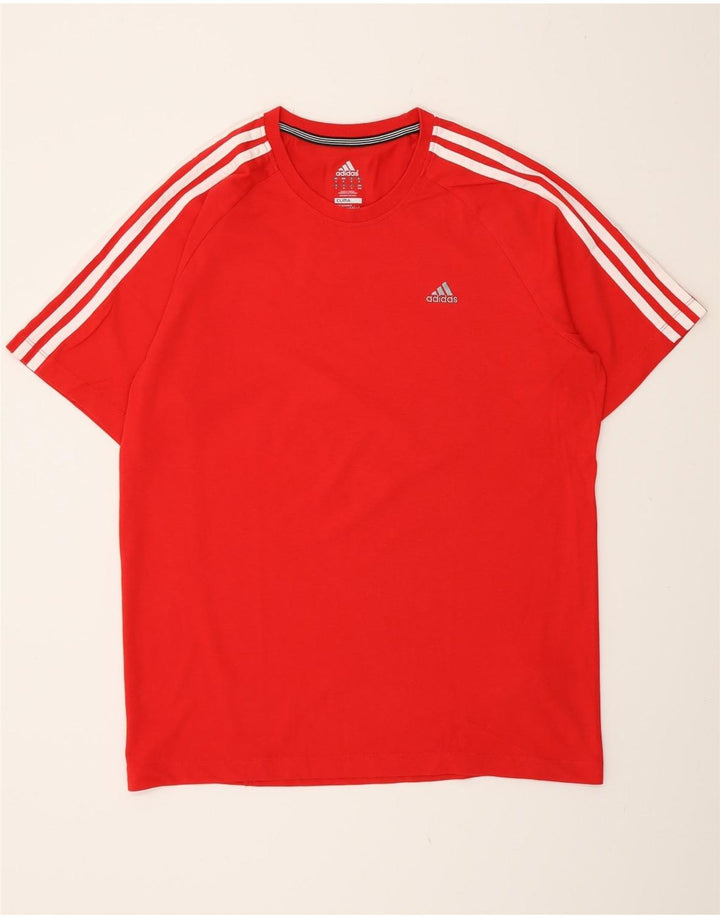 Adidas Herre Clima 365 T-Shirt Top Medium Rød Bomuld