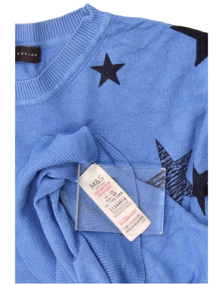 Marks & Spencer Dame abstrakt mønster Rundhals sweater UK 20 2XL