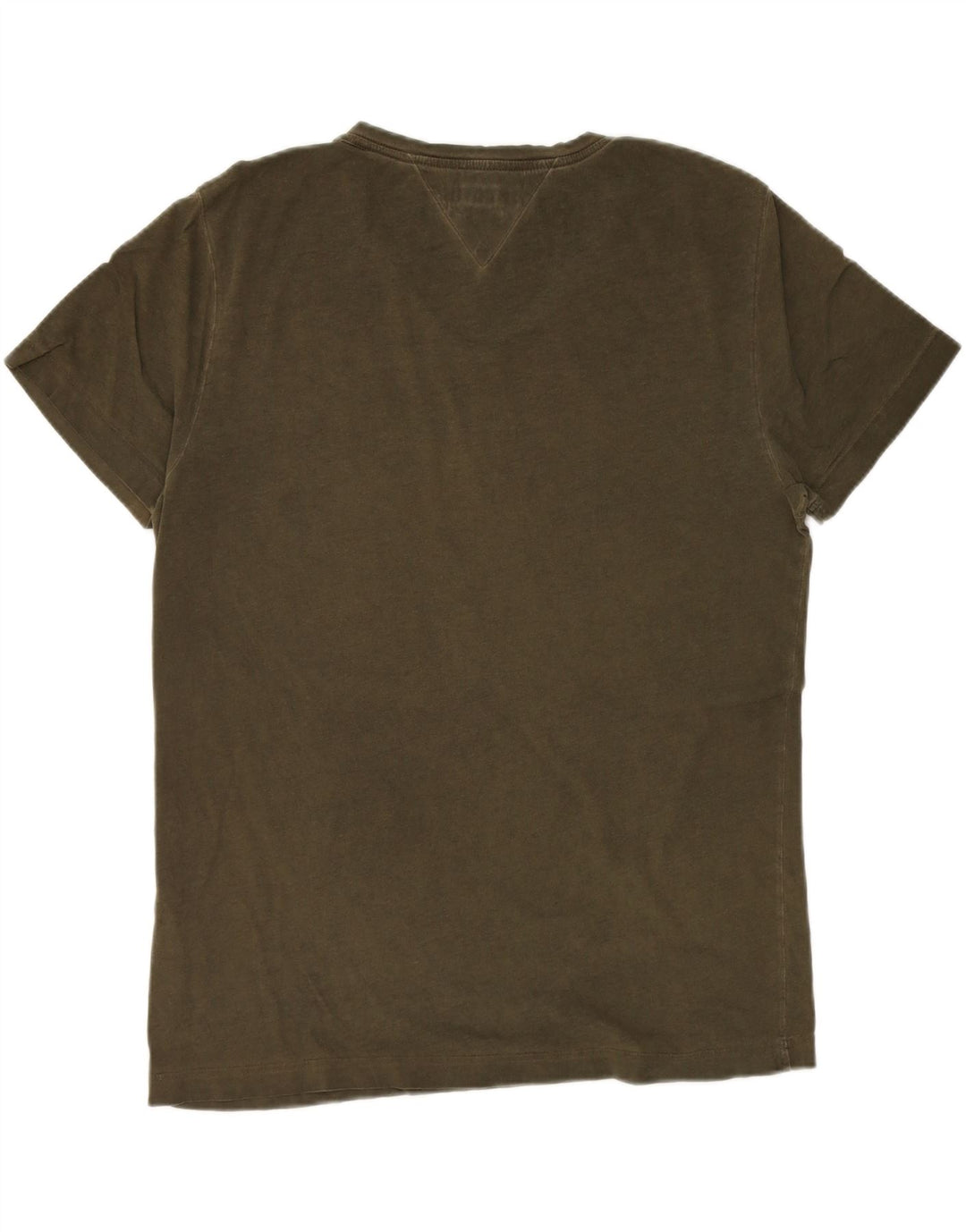 TOMMY HILFIGER Mens Garment Dyed T-Shirt Top Large Khaki Vintage Tommy Hilfiger and Second-Hand Tommy Hilfiger from Messina Hembry 