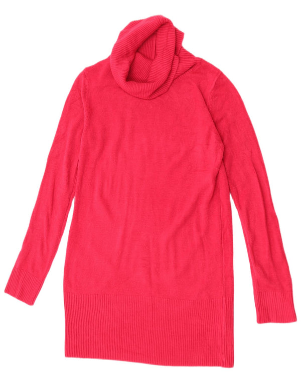 Marks & Spencer Dame Roll Neck Langærmet Jumper Dress UK 10 Small Pink