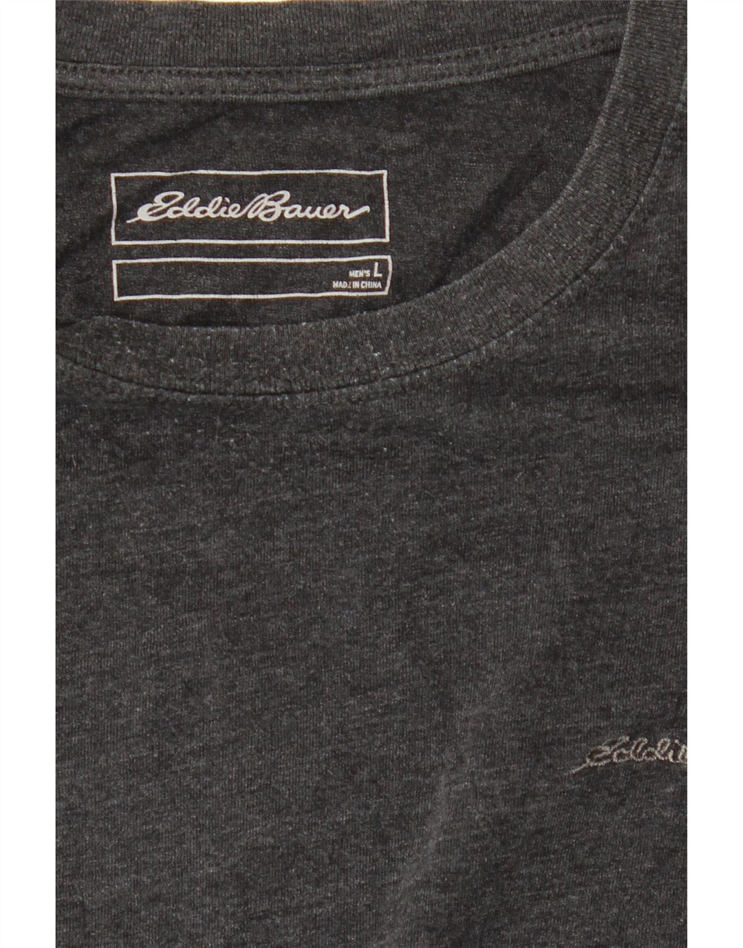 EDDIE BAUER Mens T-Shirt Top Large Grey Cotton Vintage Eddie Bauer and Second-Hand Eddie Bauer from Messina Hembry 