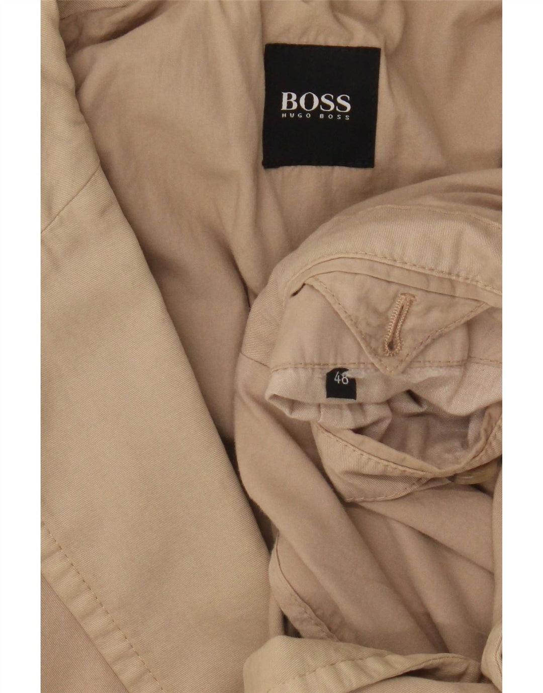 Hugo Boss Herre 2-knaps blazerjakke EU 48 Medium Beige