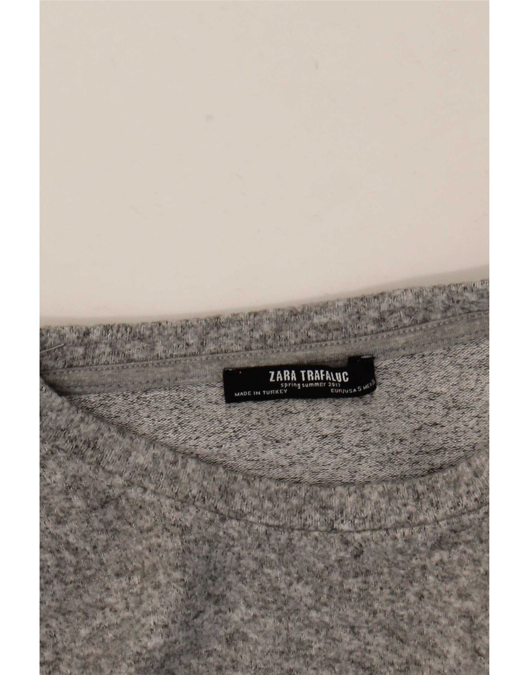 Zara Dame Trafaluc Top Langærmet UK 10 Små Grå Flecked