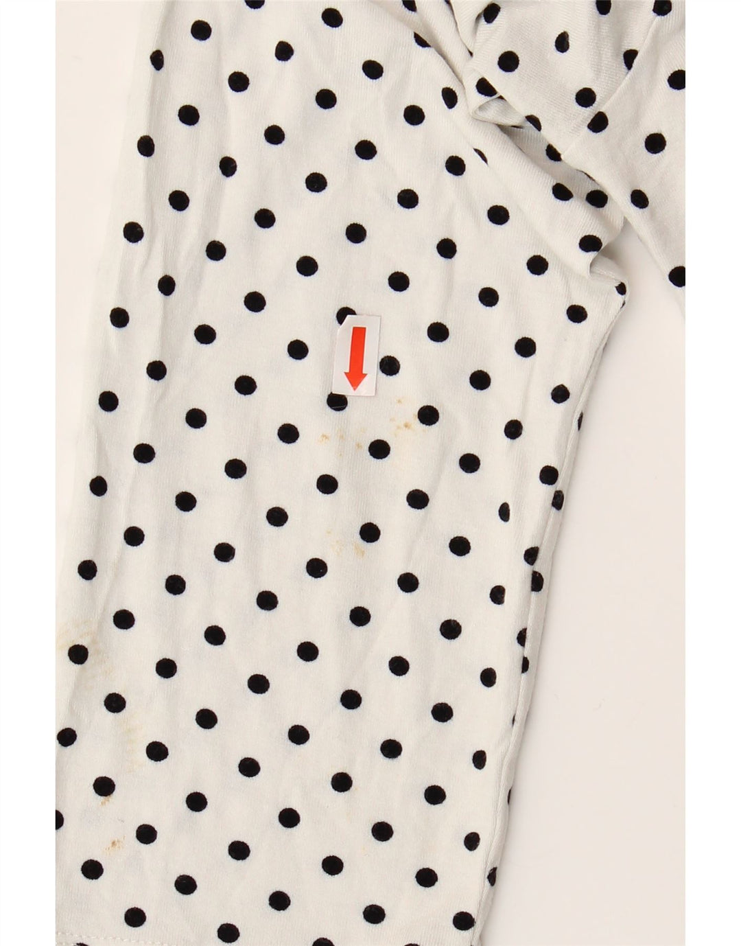 HOBBS Dame Front Tie 3/4 ærmet bluse Top UK 10 Small White Polka Dot