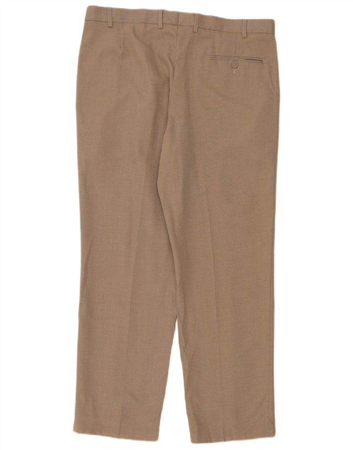 Marks & Spencer Straight Suit Bukser til mænd W36 L29 Beige Polyester