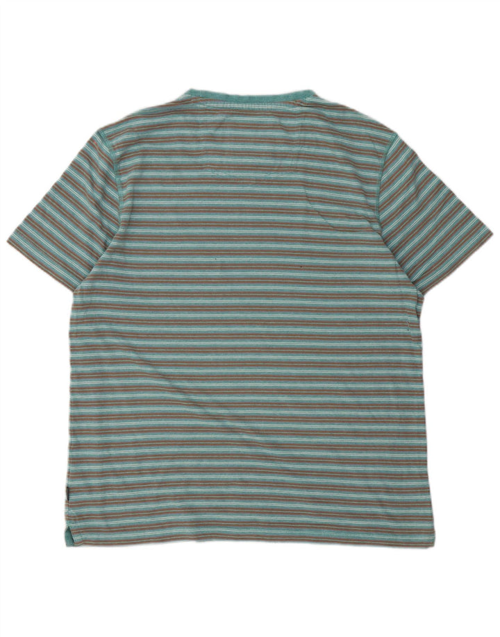 Fat Face Herre T-Shirt Top Stor Grøn Stribet Bomuld