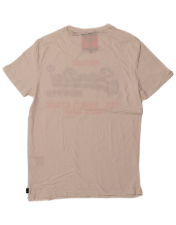 SUPERDRY Herre grafisk T-shirt Top Stor hvid bomuld
