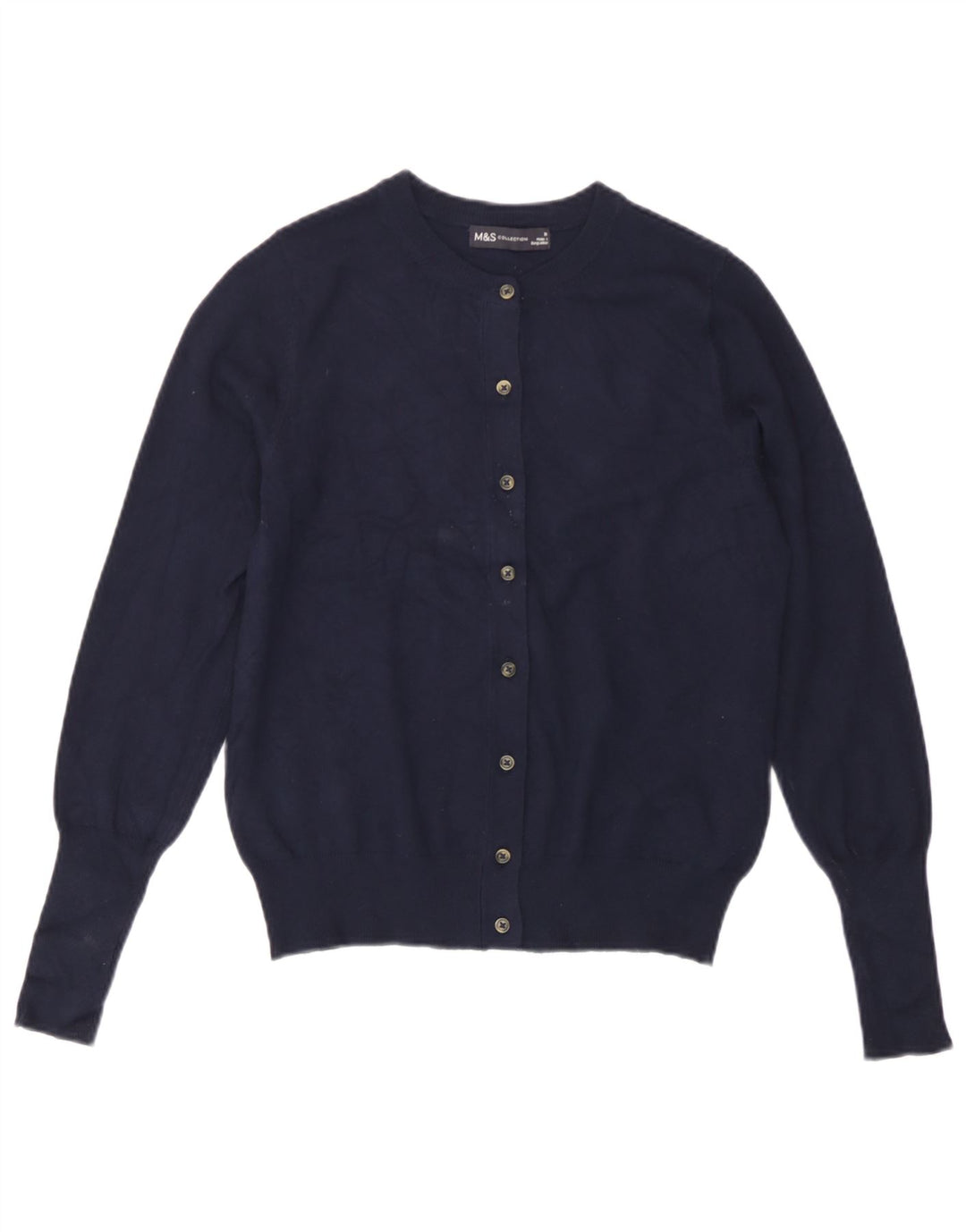 Marks & Spencer Dame Cardigan Sweater UK 10 Small Navy Blue Viscose