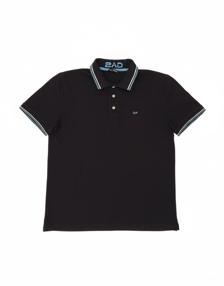 GAS Mens Polo Shirt 2XL Navy Blue Cotton