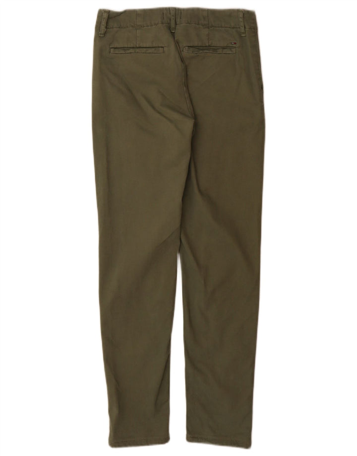 Tommy Hilfiger Dame Slim Chino Bukser W25 L30 Grøn Bomuld