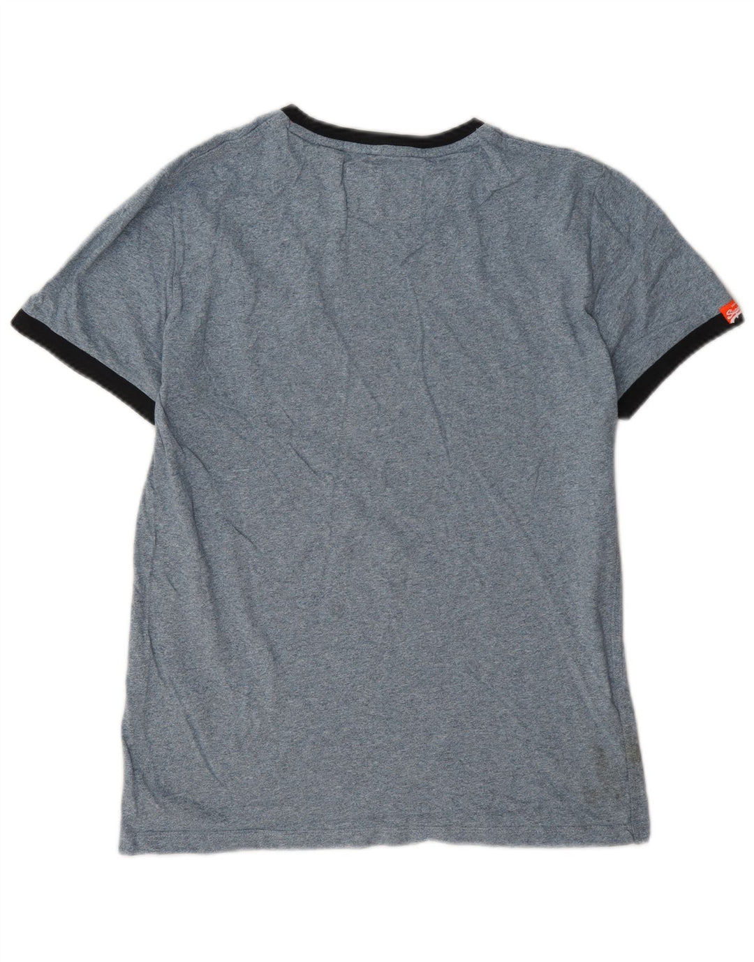 Superdry T-shirt top til mænd, lille blå flækket bomuld