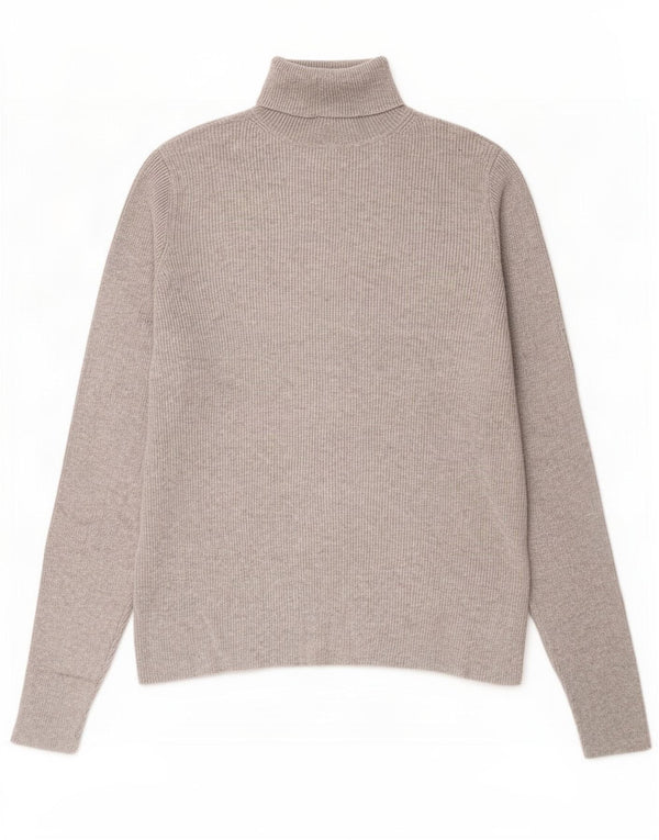 Marks & Spencer Dame Rullehals Sweater UK 14 Stor Grå Viscose