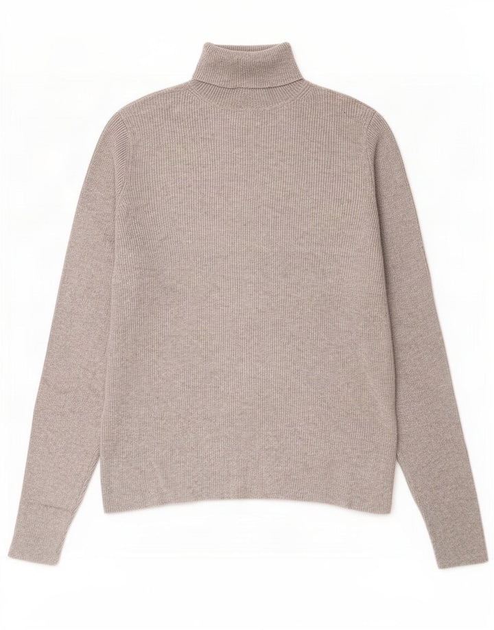 Marks & Spencer Dame Rullehals Sweater UK 14 Stor Grå Viscose