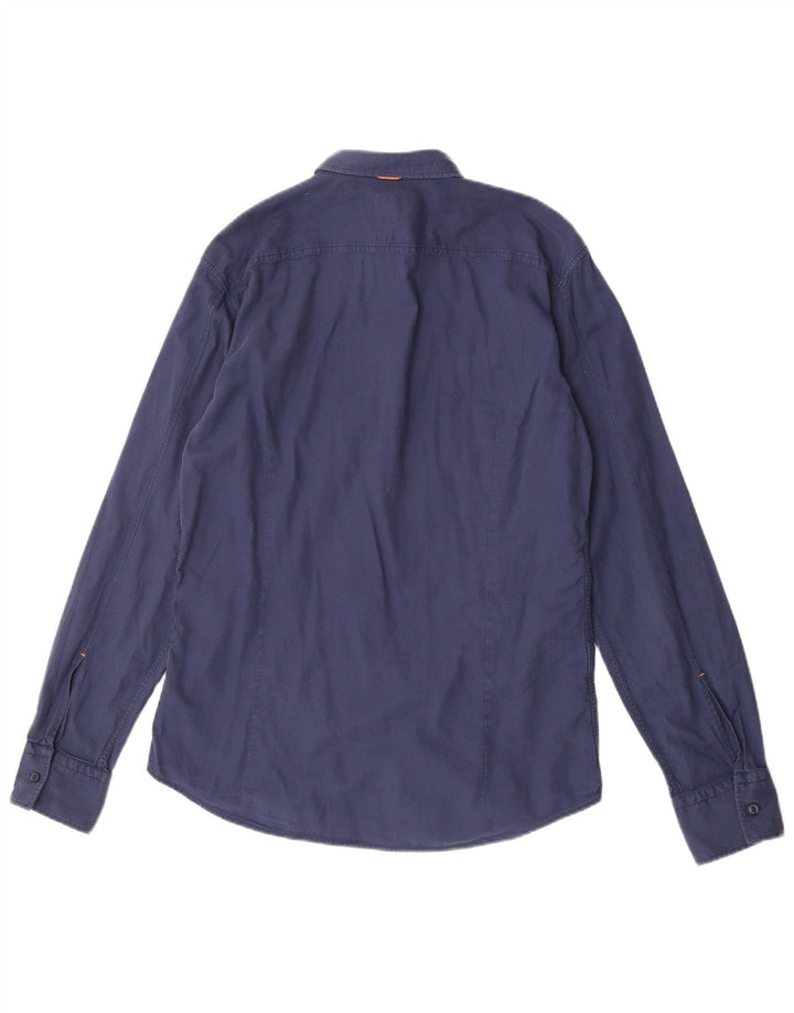 Hugo Boss Herre Slim Fit Skjorte Large Navy Blue