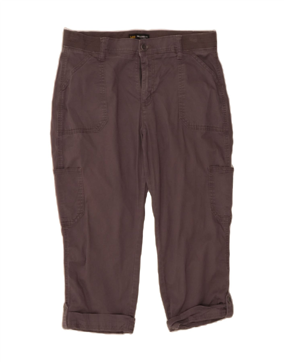 LEE Womens Straight Capri Trousers US 10 Large W32 L20  Grey Cotton Vintage Lee and Second-Hand Lee from Messina Hembry 