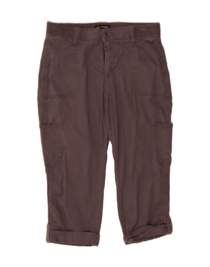 LEE Womens Straight Capri Trousers US 10 Large W32 L20  Grey Cotton Vintage Lee and Second-Hand Lee from Messina Hembry 