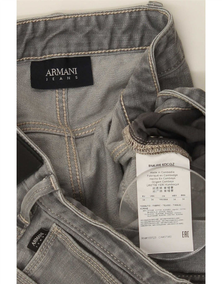 Armani Slim Jeans til mænd W34 L30 Grå Bomuld