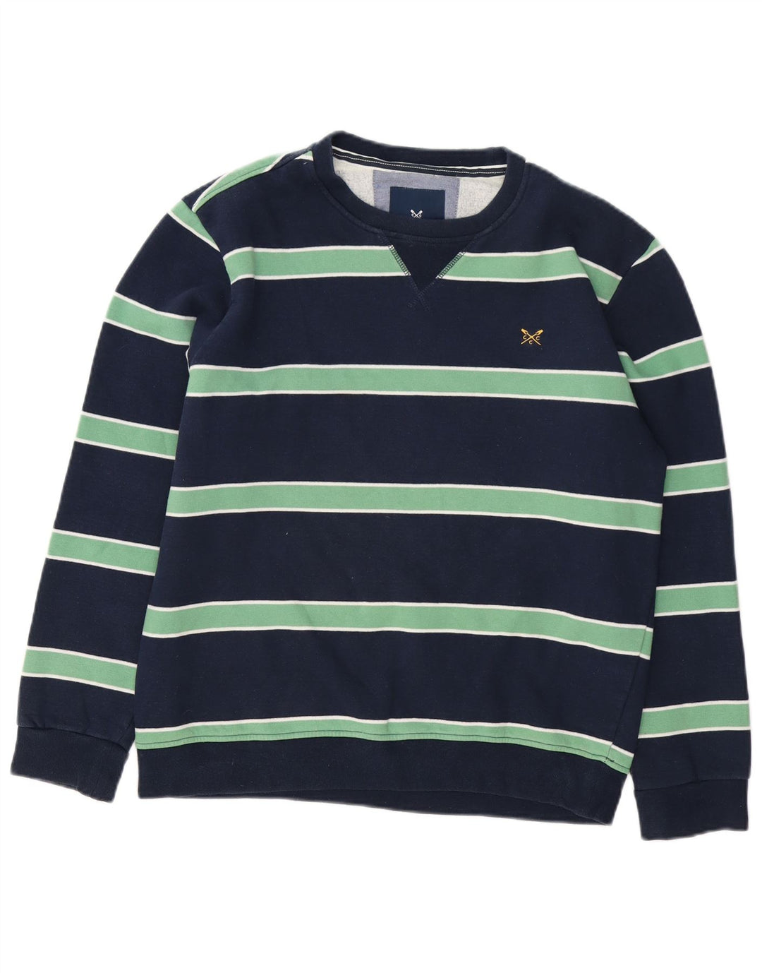 Besætningstøj Herre sweatshirt Jumper Medium Navyblå stribet bomuld