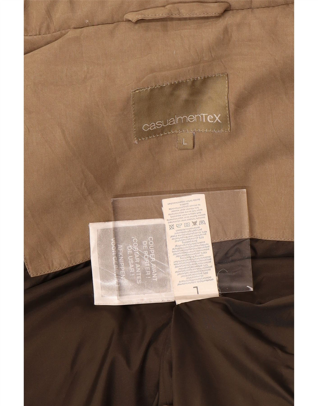 VINTAGE Polstret Gilet til mænd UK 40 Large Beige Polyester