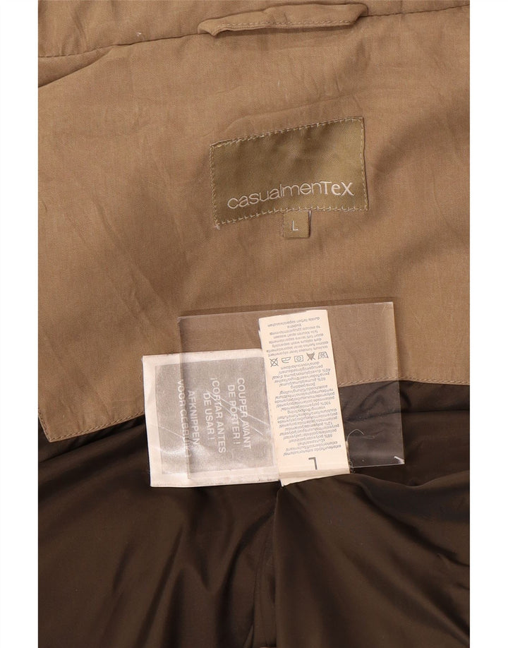 VINTAGE Polstret Gilet til mænd UK 40 Large Beige Polyester