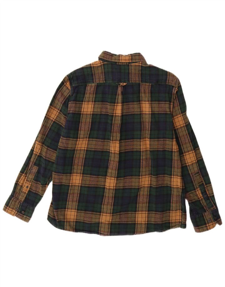 EDDIE BAUER Drenge Flanellskjorte 15-16 år Stor Grøn Plaid Bomuld
