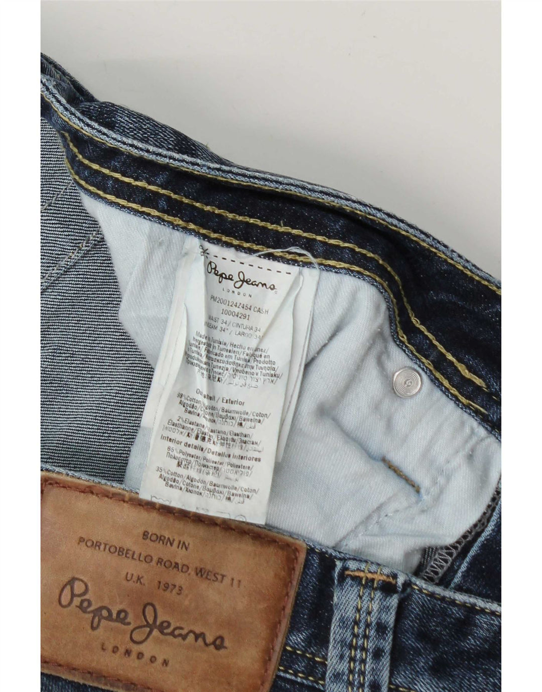 PEPE Jeans Herre Slim Jeans W34 L34 Blå Bomuld