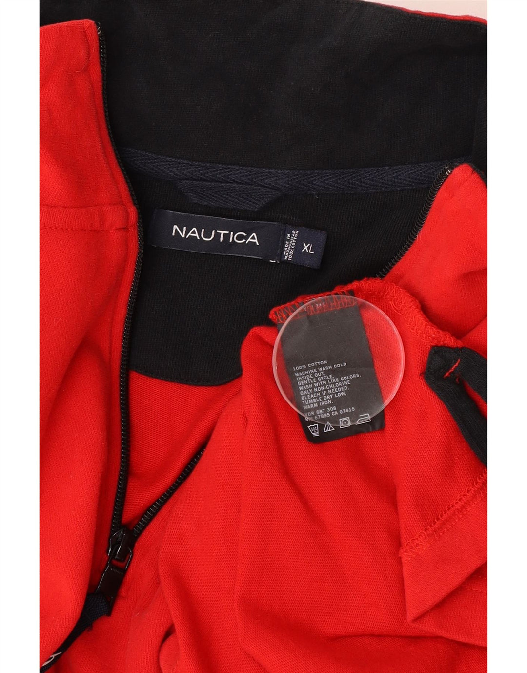 Nautica herre lynlås-hals top langærmet XL rød bomuld