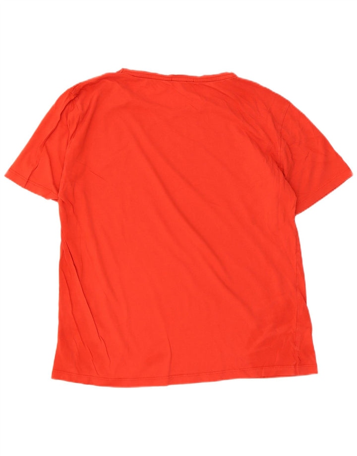 Tommy Hilfiger Dame T-Shirt Top UK 14 Medium Rød Bomuld