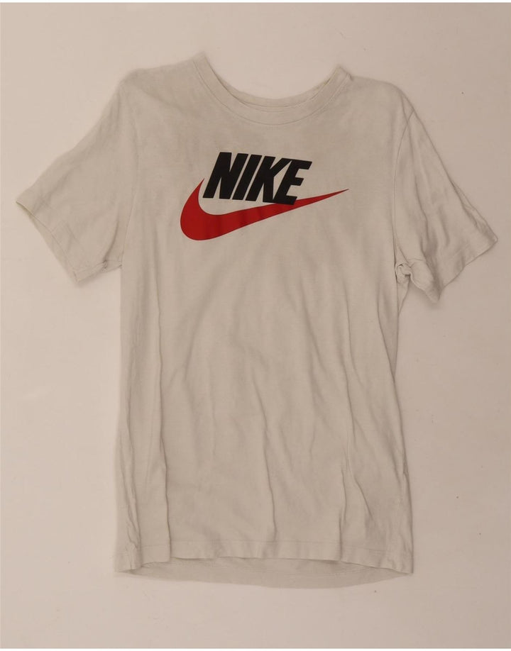 NIKE Mens Loose Fit Graphic T-Shirt Top Medium White Cotton Vintage Nike and Second-Hand Nike from Messina Hembry 