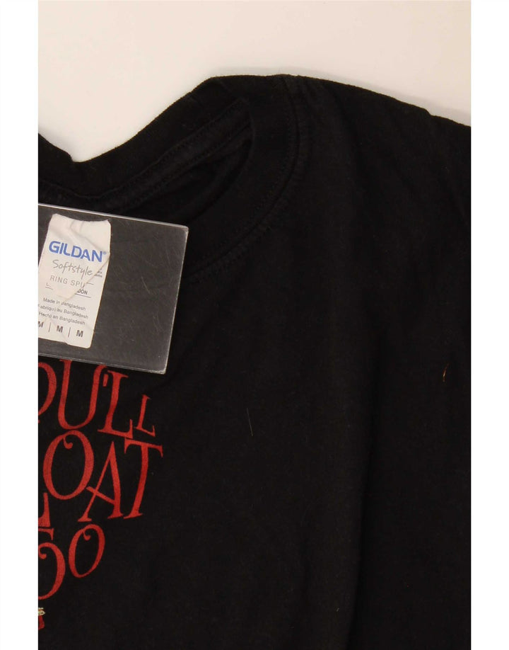 Vintage herre almindelig grafisk T-shirt top medium sort bomuld
