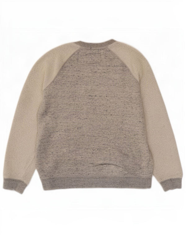 Superdry Graphic Sweatshirt Jumper UK 10 Small Grey Colourblock