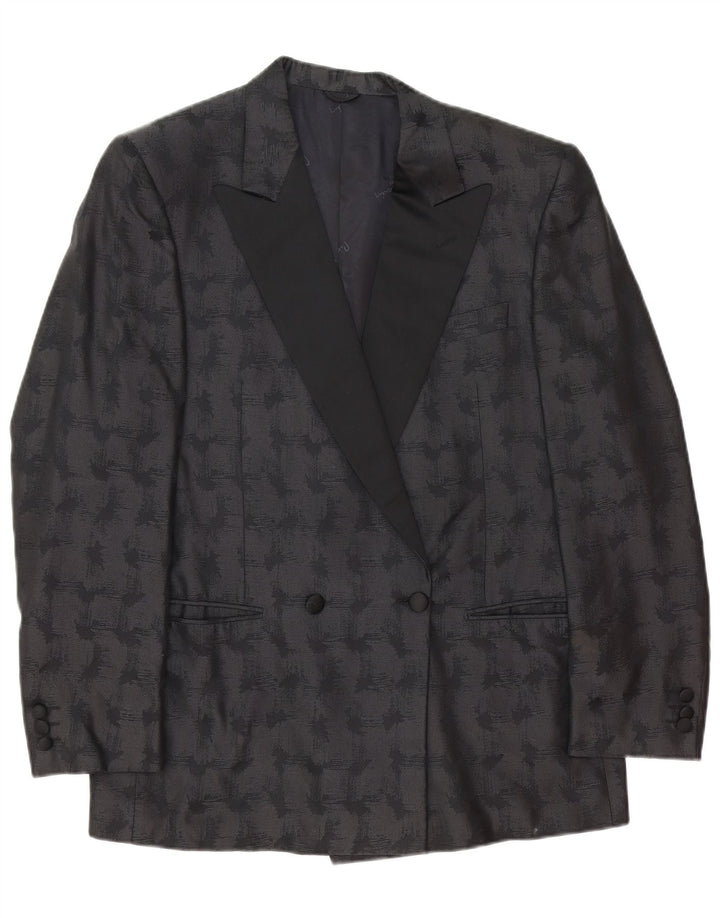 Pierre Cardin Herre Blazer Jakke IT 50 Large Sort Geometrisk Klassisk
