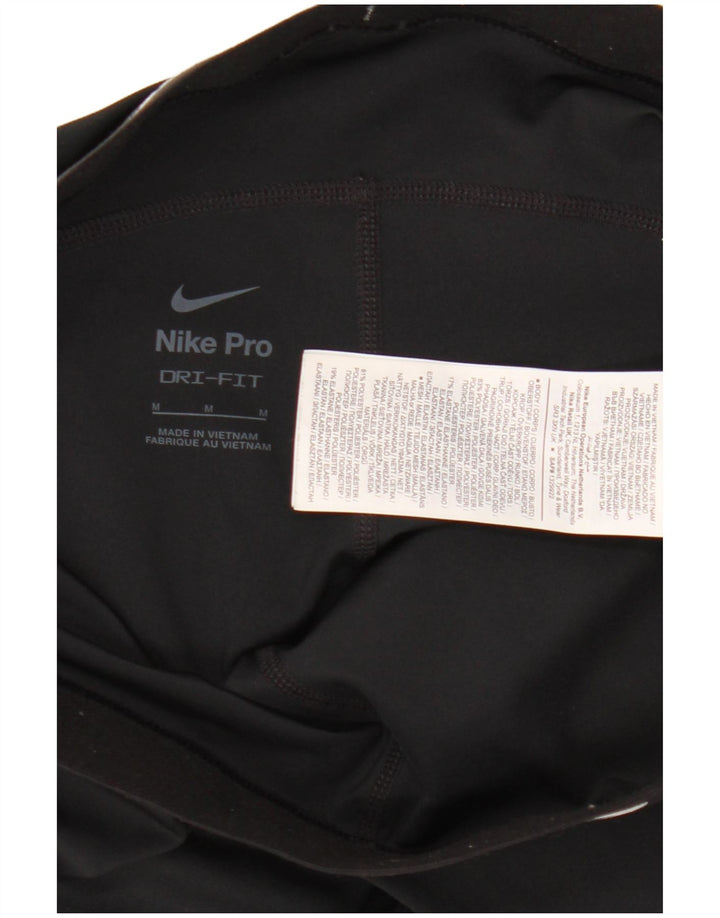 Nike Dame Dri Fit Grafiske Leggings UK 12 Medium Sort Polyester