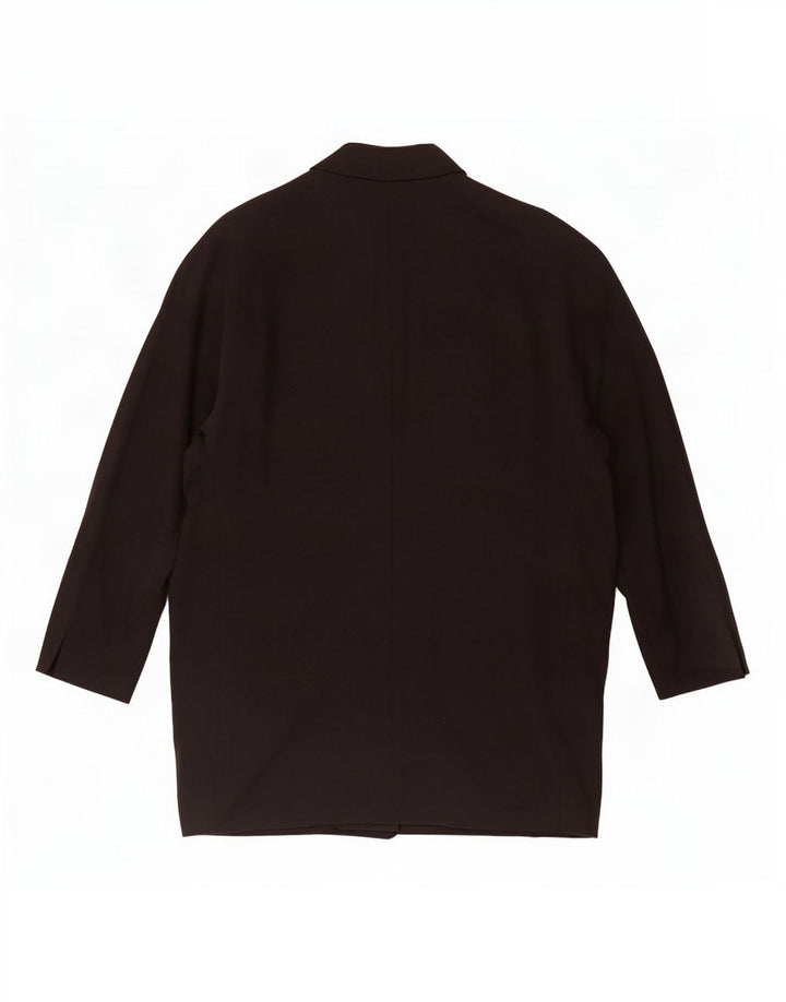 Zara Dame 3/4 ærmet åben blazerjakke UK 14 Medium Sort Lyocell