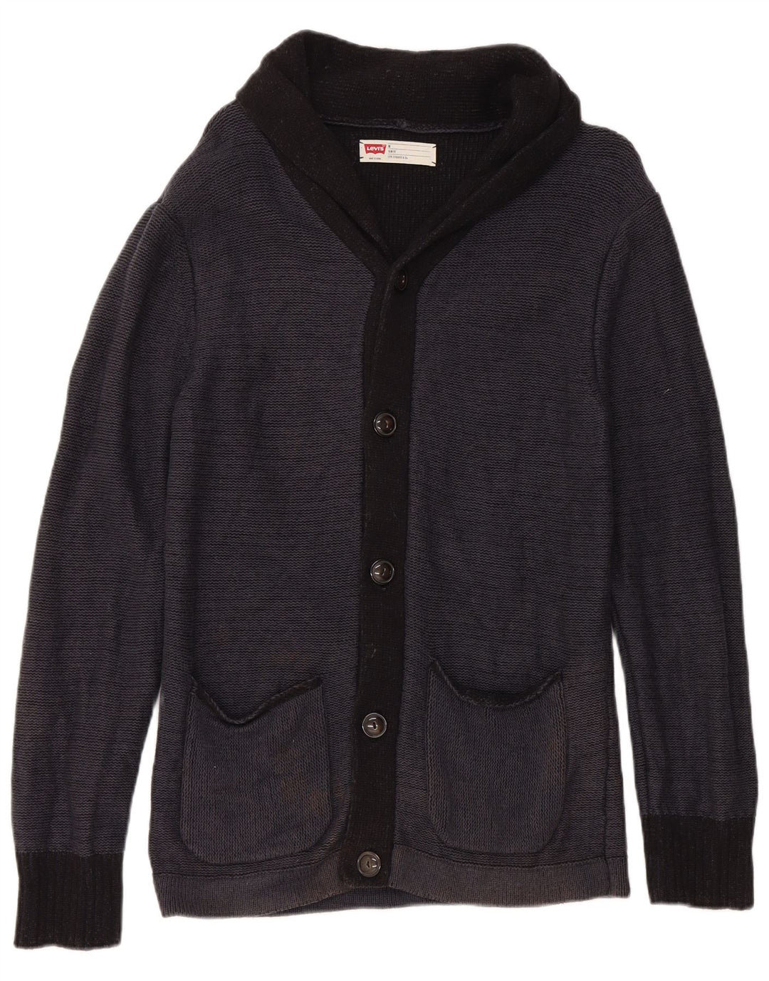 LEVI'S Mens Slim Fit Cardigan Sweater Medium Navy Blue Cotton
