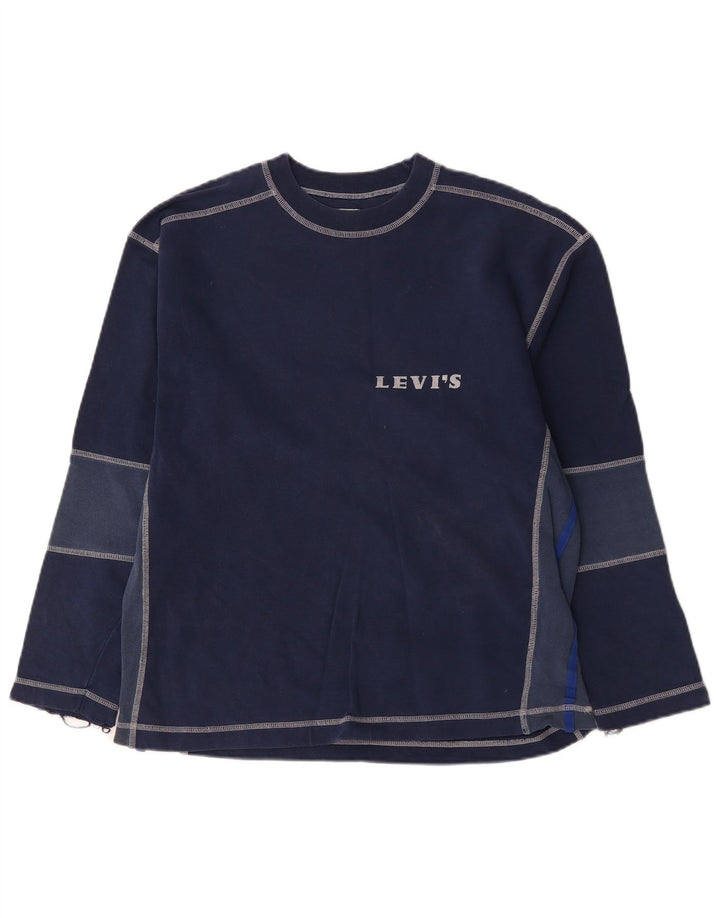 Levi's Herre Top Langærmet Medium Navy Blue Colourblock Bomuld