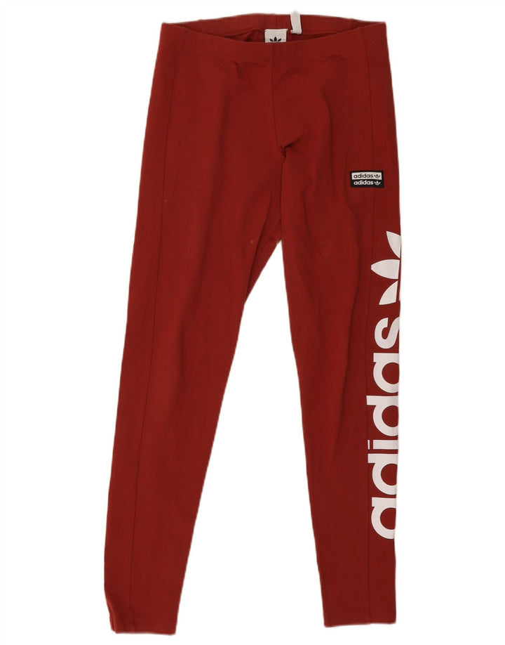 Adidas Dame Grafiske Leggings UK 12 Medium Burgundy