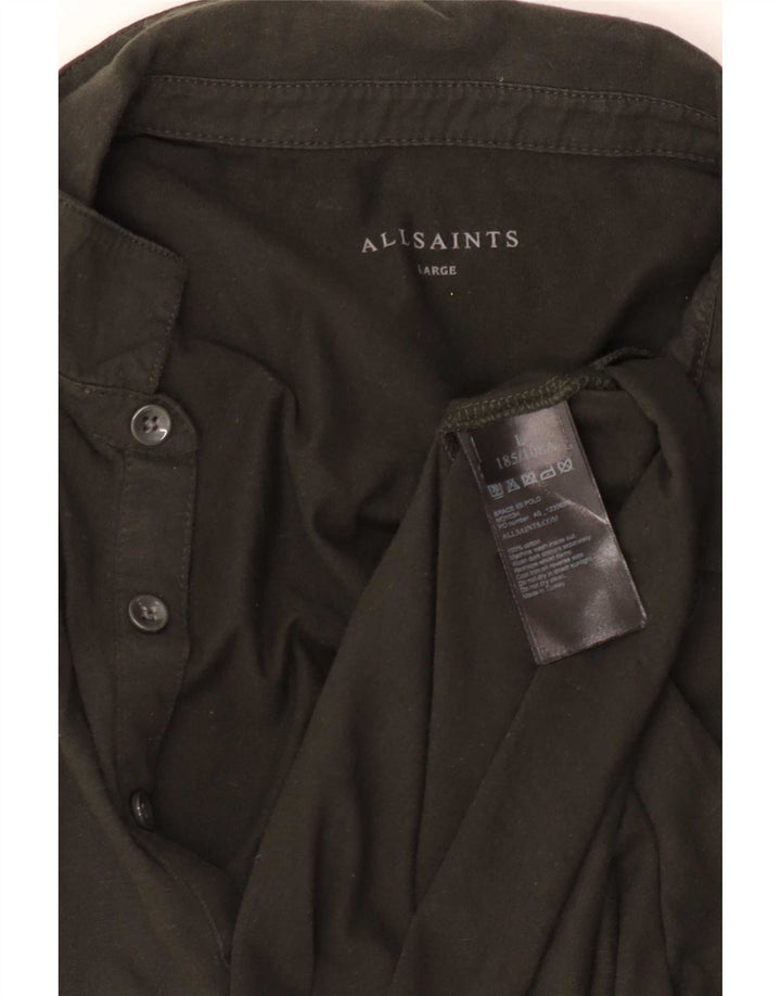 All Saints Herre Polo Shirt Stor Khaki Bomuld