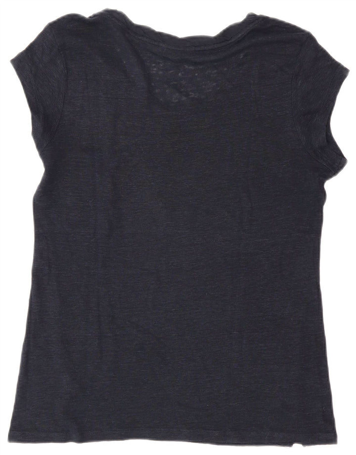 Massimo Dutti Dame T-Shirt Top UK 12 Medium Navy Blue