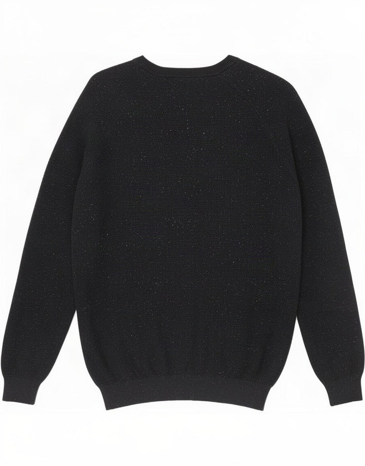 Zara Herre Boat Neck Jumper Sweater Medium Navy Blue Flecked